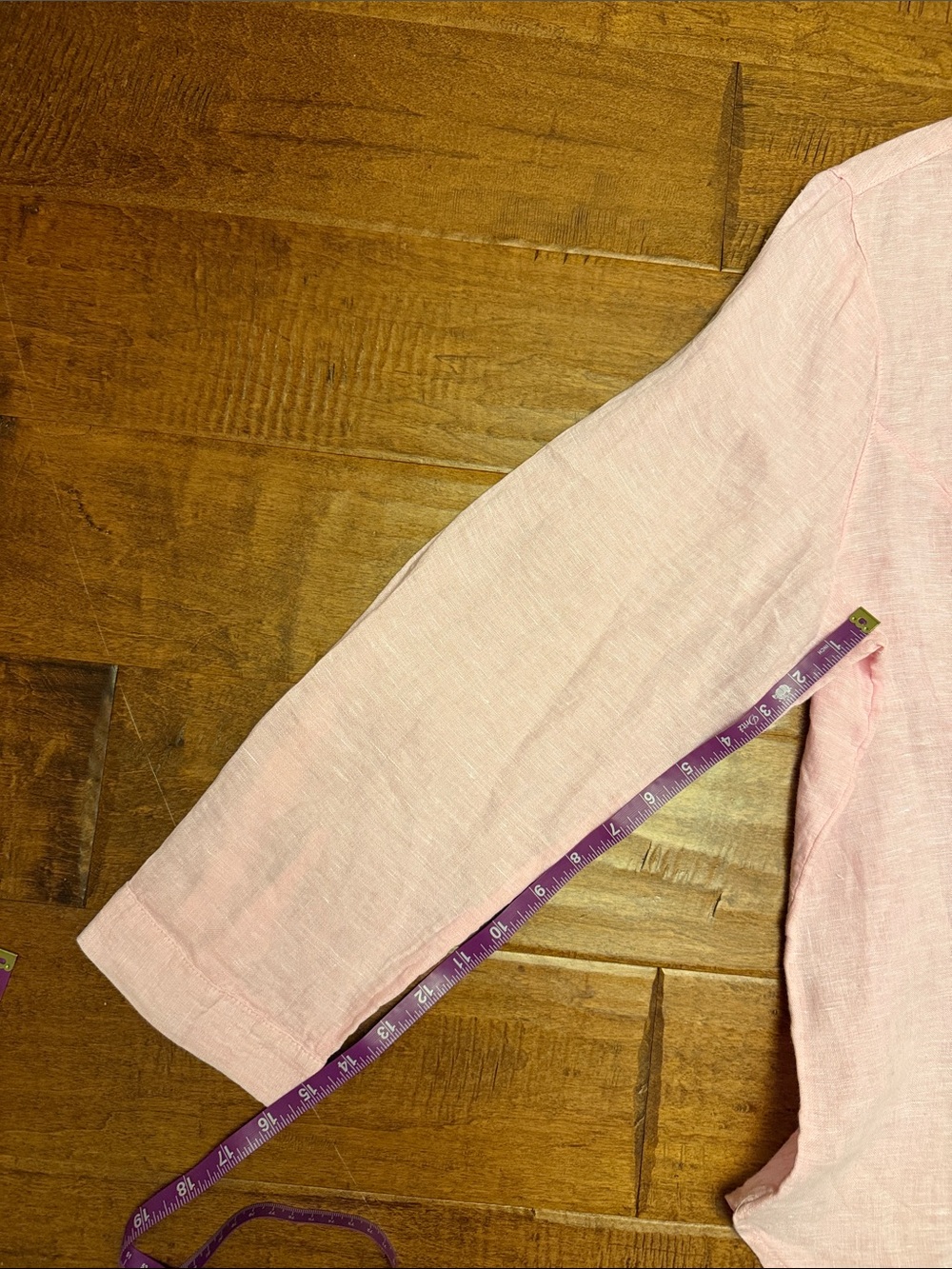 Pink Linen Button-Down Shirt - Picture 7 of 9